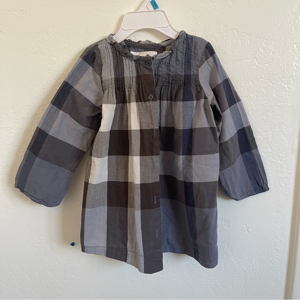 BURBERRY girls long sleeved tunic dress top 18m